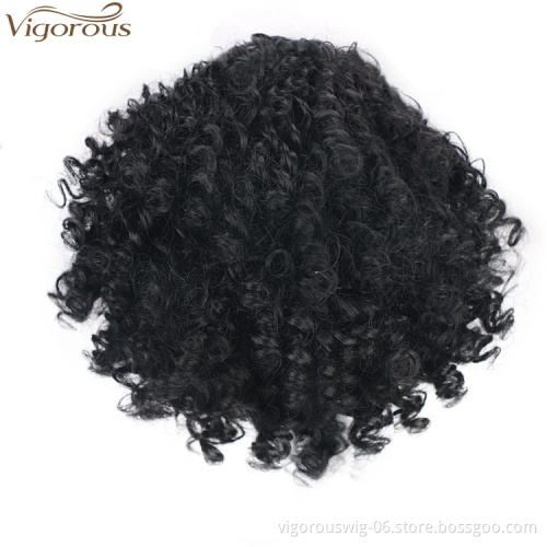 Vigorous Drawstring Afro Kinky Synthetic Ponytail for Black Women Clip in Hair Extension Kinky Curly Ponytail Hairpiece